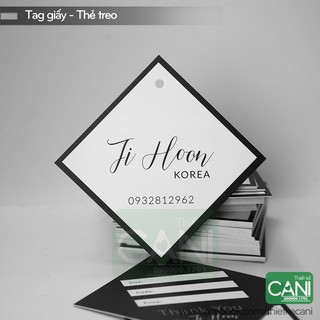 1000c In theo yêu cầu Tag vuông thoi 4 x 4cm Tag giấy treo quần áo Thẻ treo Tag áo Tem quần áo Tag phụ kiện