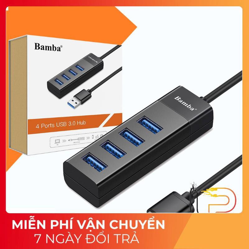 [BH 6 THÁNG] Bộ chia 4 cổng USB 3.0 BAMBA B3 - Hub 4 port USB 3.0 BAMBA B3