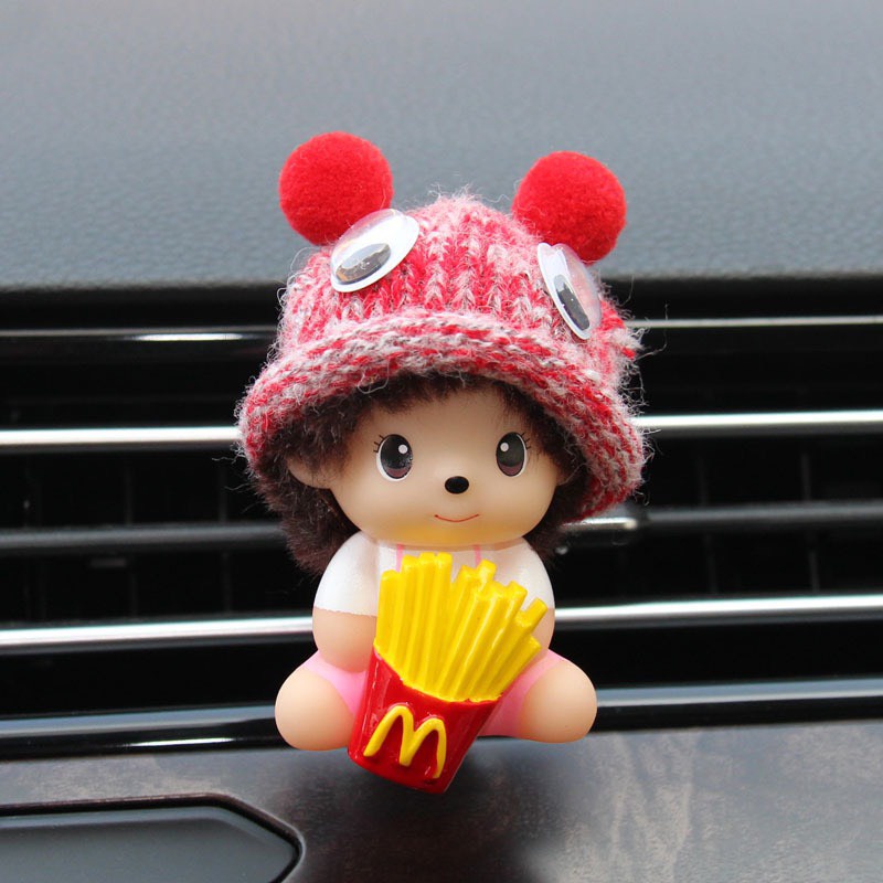 Trang trí cửa gió tinh dầu thơm ô tô búp bê dễ thương - Trang trí khe gió điều hòa xe ô tô