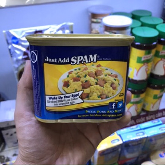 Thịt Hộp SPAM Ít Mặn 25% Less Sodium Nhập Khẩu Mỹ 340g