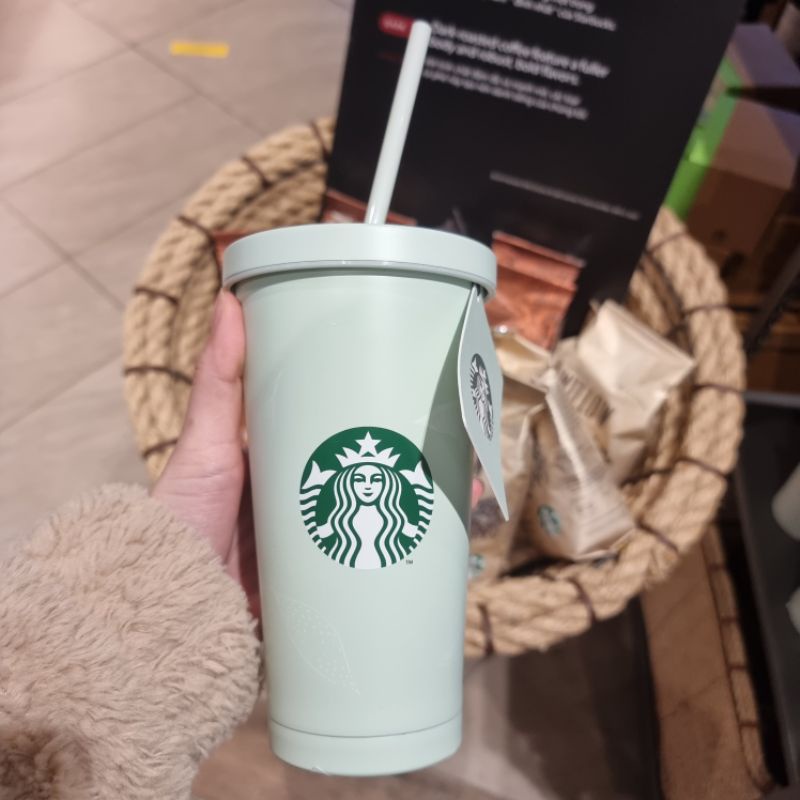 Bình Starbucks Xanh Mint Translucent New Core Golden Collection