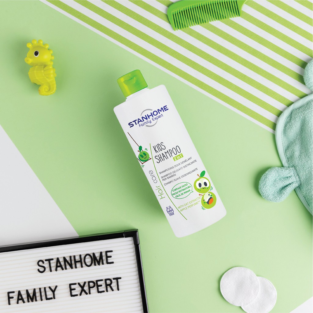 Dầu gội không xà phòng cho trẻ em hương táo Stanhomem Family Expert Kids Shampoo 200ml
