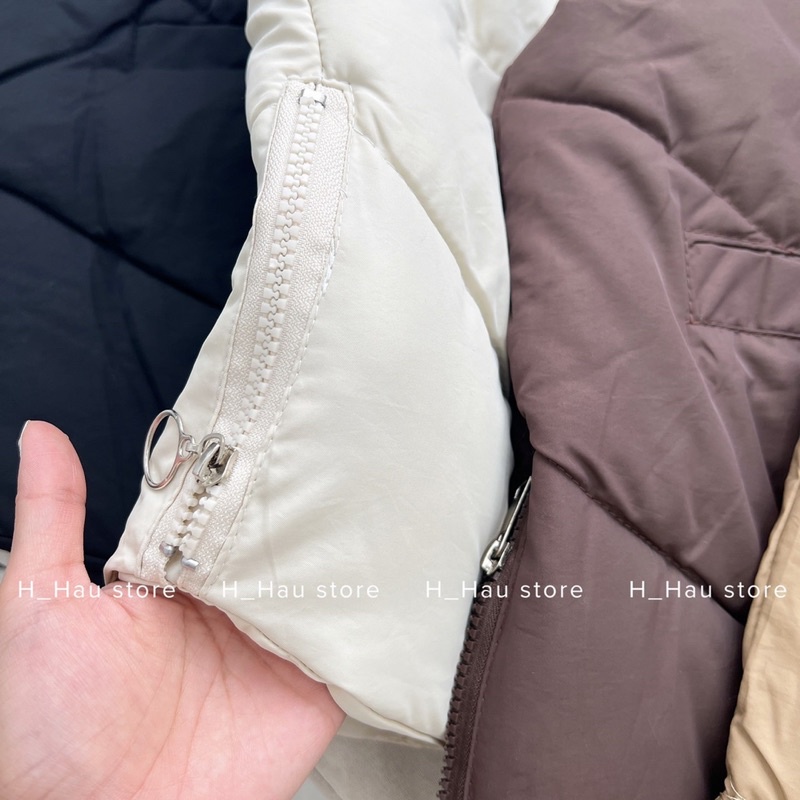 Áo phao gile khoá hông