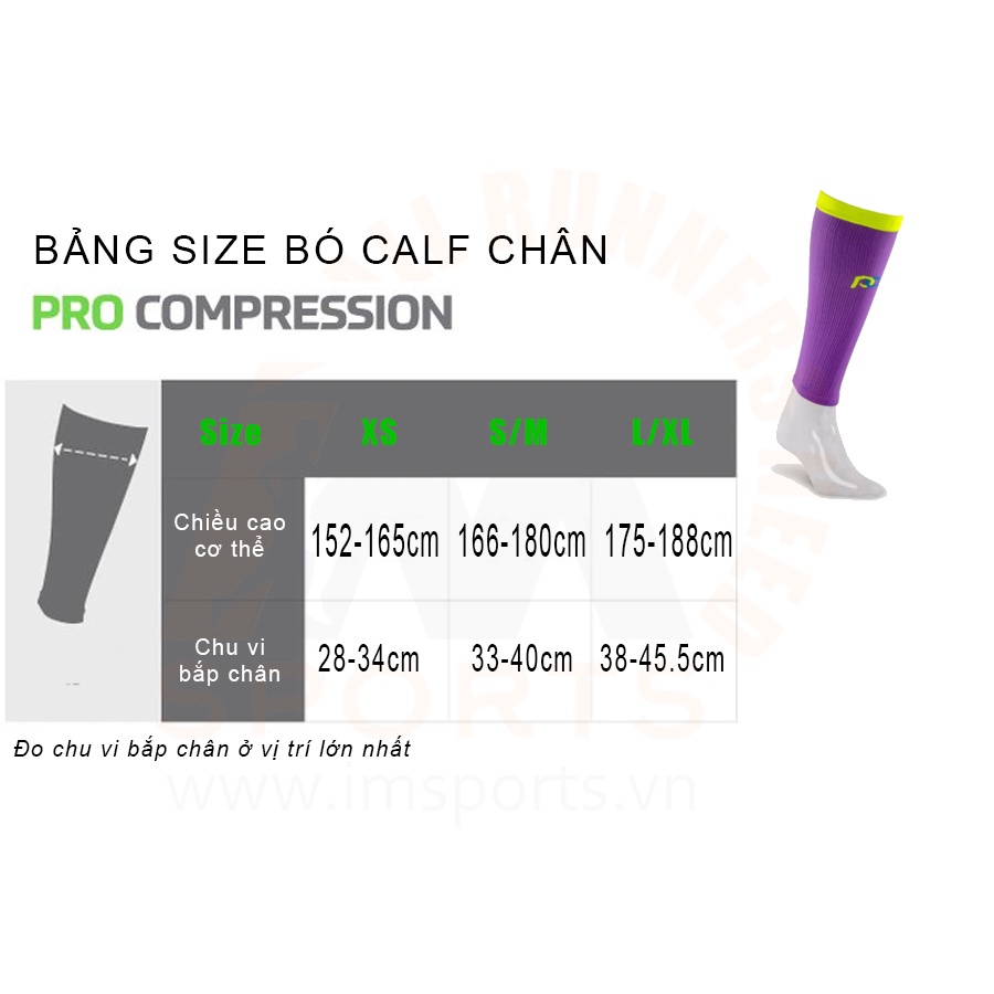 Bó bắp chân chạy bộ PRO Compression Calf Sleeves - Made in USA