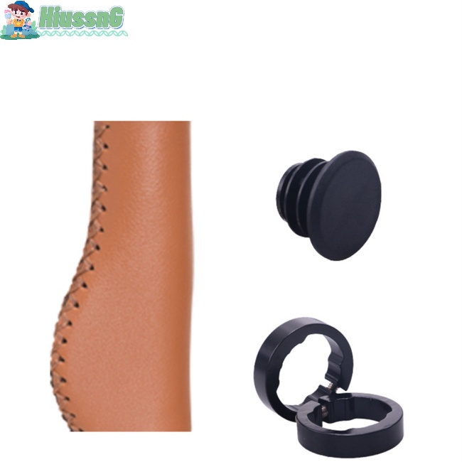 1 Cặp Tay Nắm Xe Đạp Bằng Da Bò Phong Cách Retro