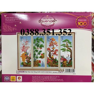 Tranh thêu chữ thập Mai Trúc Cúc Tùng LV3236 134*78cm