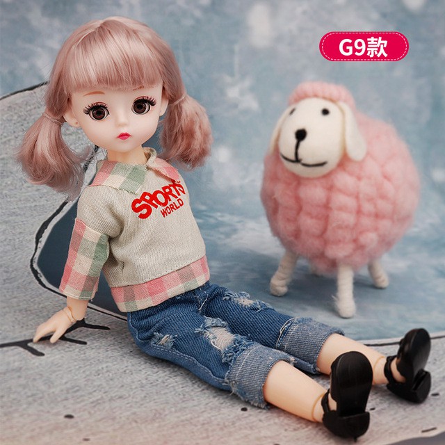 Búp Bê BJD 30cm Dễ Thương 23 Khớp Mắt 4D