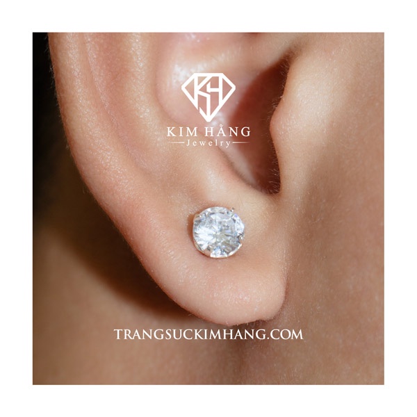 Khuyên Tai Nụ Đá 4 Chấu - Chốt Vặn