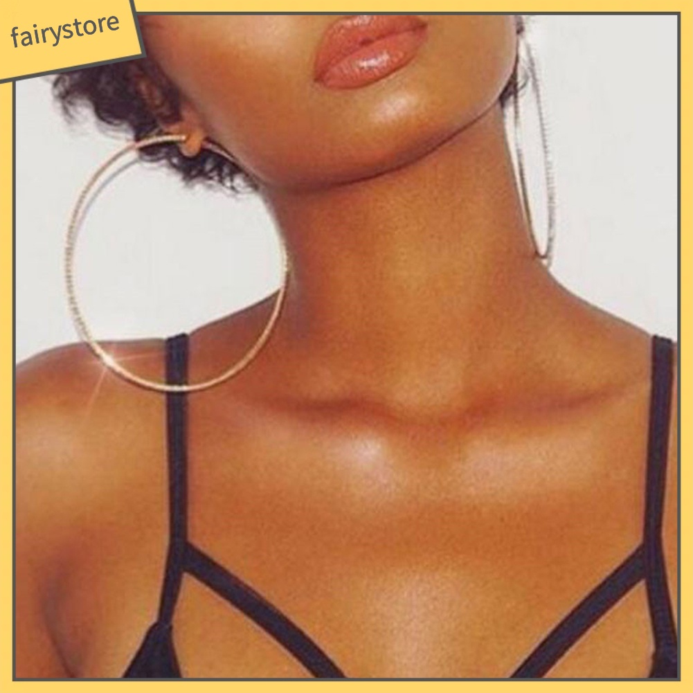 Hoa tai thiết kế vòng tròn lớn thời trang nữ dự tiệc