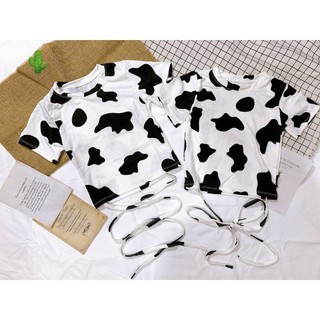 ÁO CROPTOP ĐAN CHÉO BỤNG BÒ SỮA