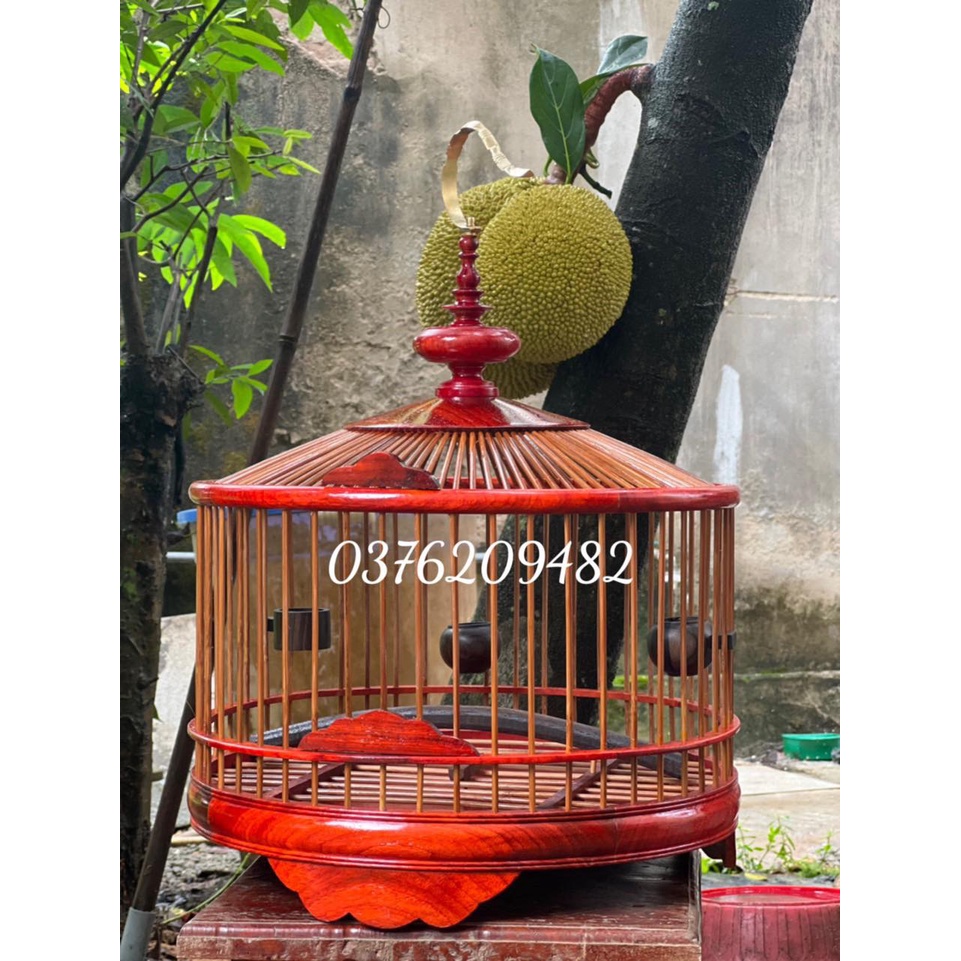 LỒNG CHIM CU GÁY GỖ HƯƠNG ĐỎ ĐẸP BỀN CHẮC