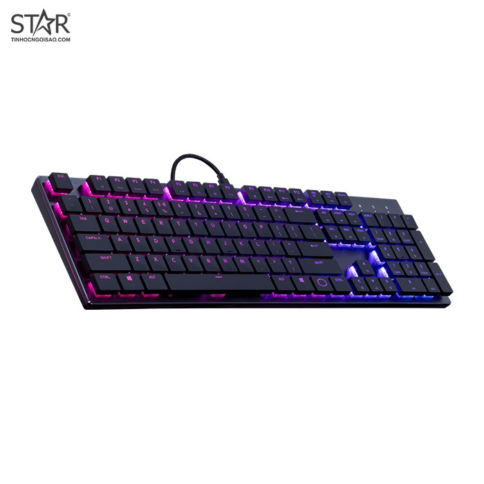 Bàn Phím Cơ CoolerMaster SK650 CherryMX RGB Low Profile RedSwitch (Đen)SK-650-GKLR1-US