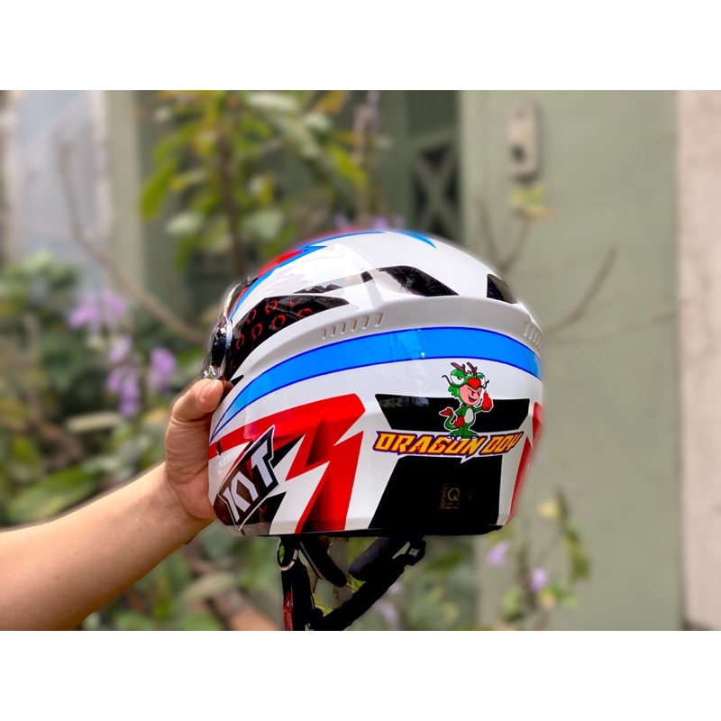 MŨ BẢO HIỂM 3/4 2 Kính M268 tem Dragon Boy lên logo KYT, bảo hành 12 tháng