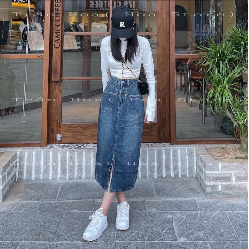 Mã 911- CHÂN VÁY 2 TÚI LI CHÉO