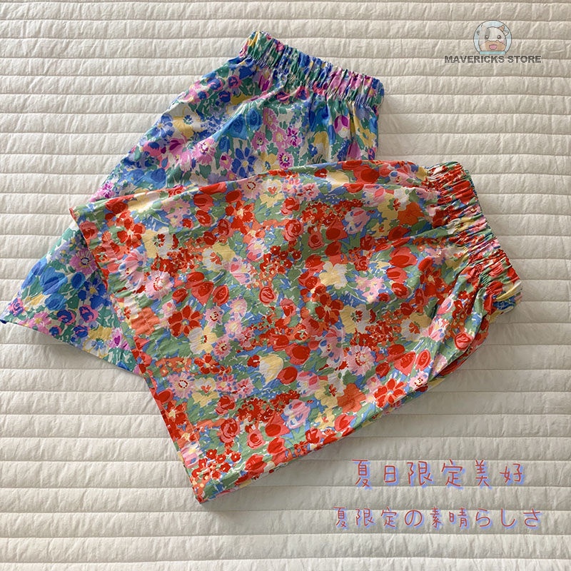 Quần short nữ in hình hoa tulip phong cách Hàn Quốc