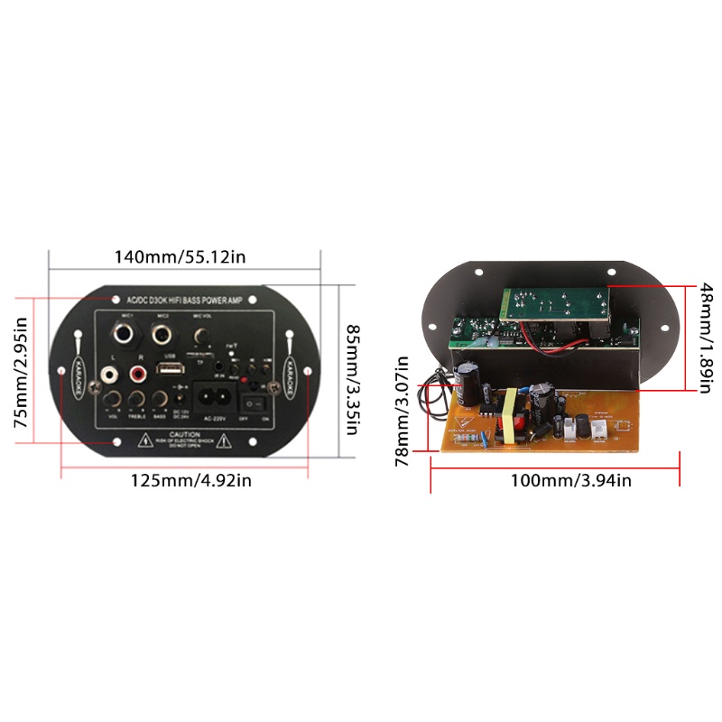 Bảng Mạch Khuếch Đại Công Suất Âm Thanh HIFI Hỗ Trợ Thẻ TF 12V 24V 220V USB