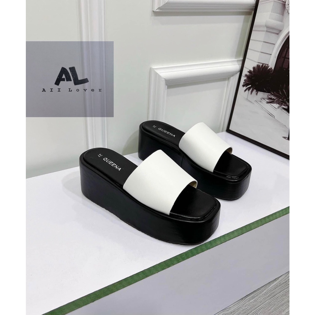 XUỒNG NỮ ALI LOVER - DÉP NỮ QUAI NGANG ĐẾ BẰNG - XUỒNG MŨI VUÔNG 5 PHÂN - DÉP BÁNH MÌ QUAI MẢNH 7CM - AD220604