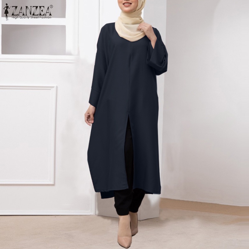 Đầm maxi Zanzea tay dài phong cách Hồi giáo cổ điển thời trang dành cho nữ