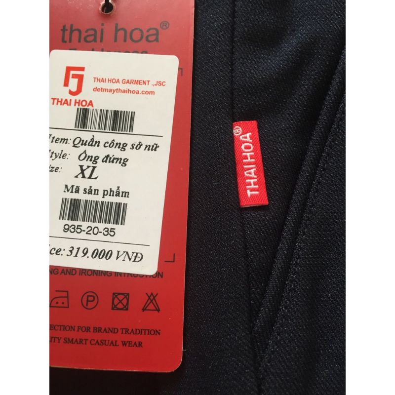 CHÍNH HÃNG THÁI HOÀ Quần tây vải dày mềm màu xanh đen 935-20 79-20