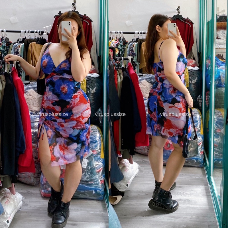 Đầm bcbg dây rút xẻ tà bigsize