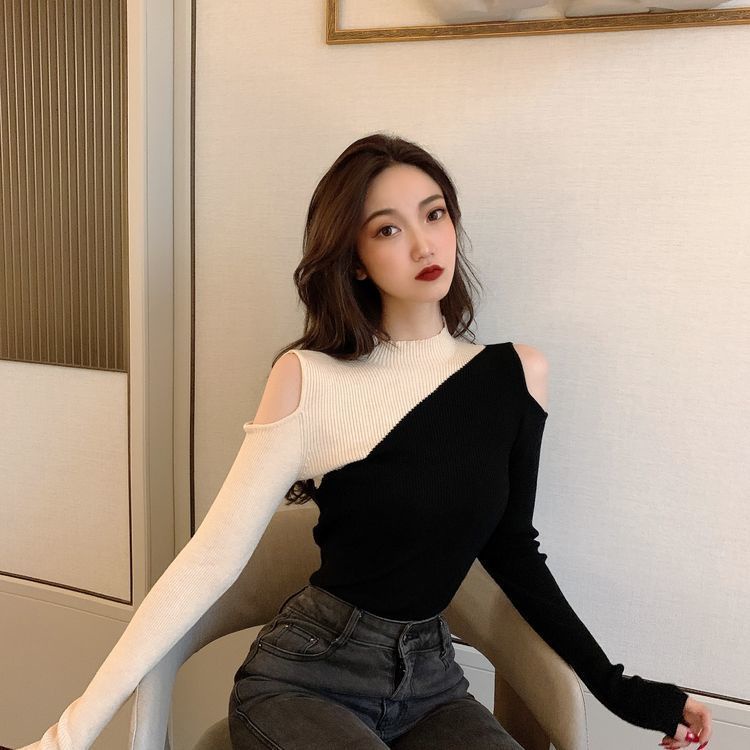 Áo Thun Dệt Kim Mỏng Tay Dài Phong Cách Mùa Thu Kiểu Mới Cho Nữ