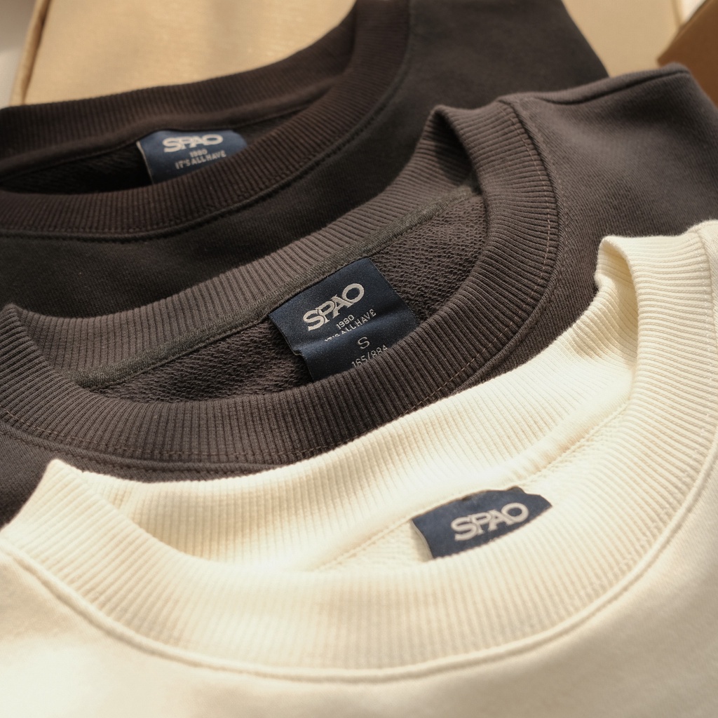 Áo Sweater Spao Nỉ Trơn Unisex Phong Cách Hàn Quốc Nhiều Màu | BigBuy360 - bigbuy360.vn