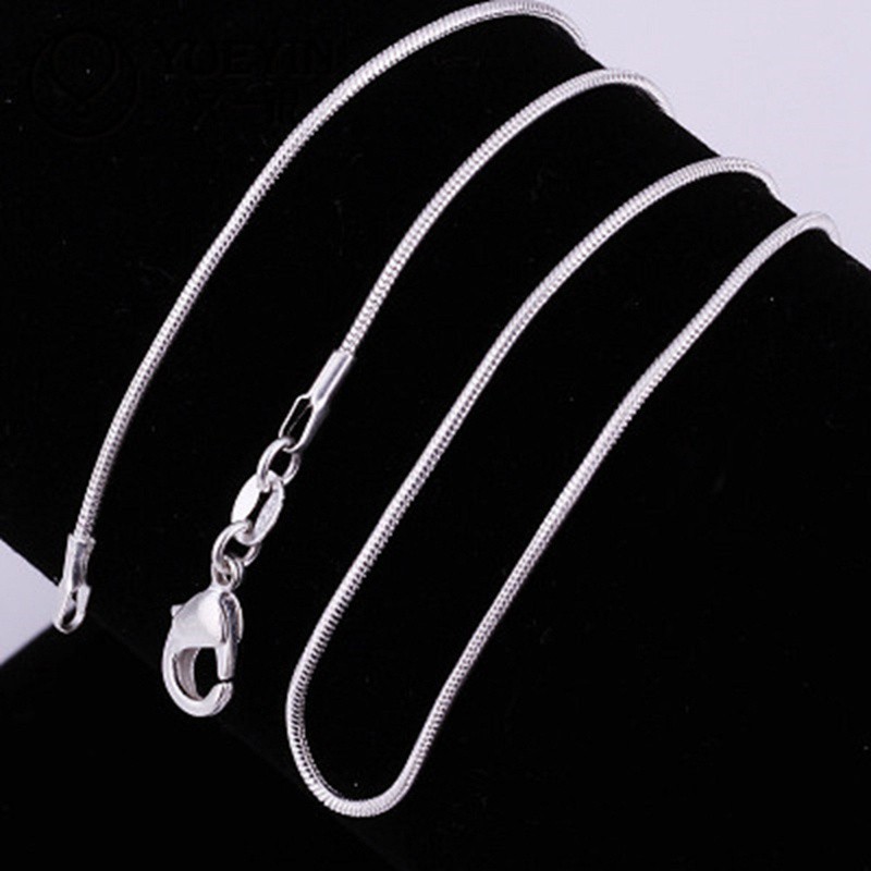 JV 925 Sterling Silver Necklace Chains Snake Chain Necklace for Pendants