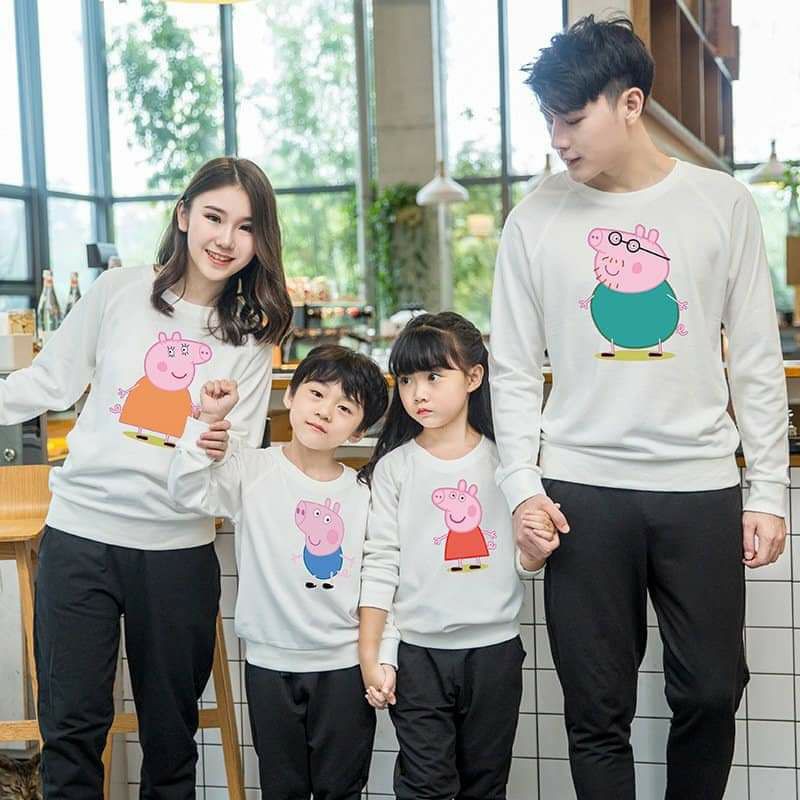 Áo thu đông gia đình hình chibi đủ size