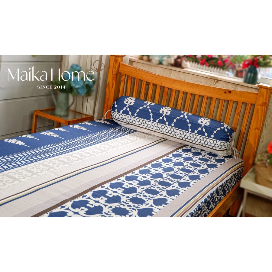 Bộ Drap 2 món 1m2x2m Cotton Korea Hoa Văn Phối Xám
