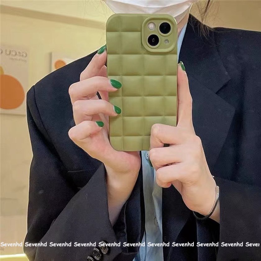 Ốp Điện Thoại Mềm Chống Sốc Màu Xanh Lá Trơn Đơn Giản Cho iPhone 13 12 11 Pro Max Xs Max Xr X 7 8 6 6s Plus