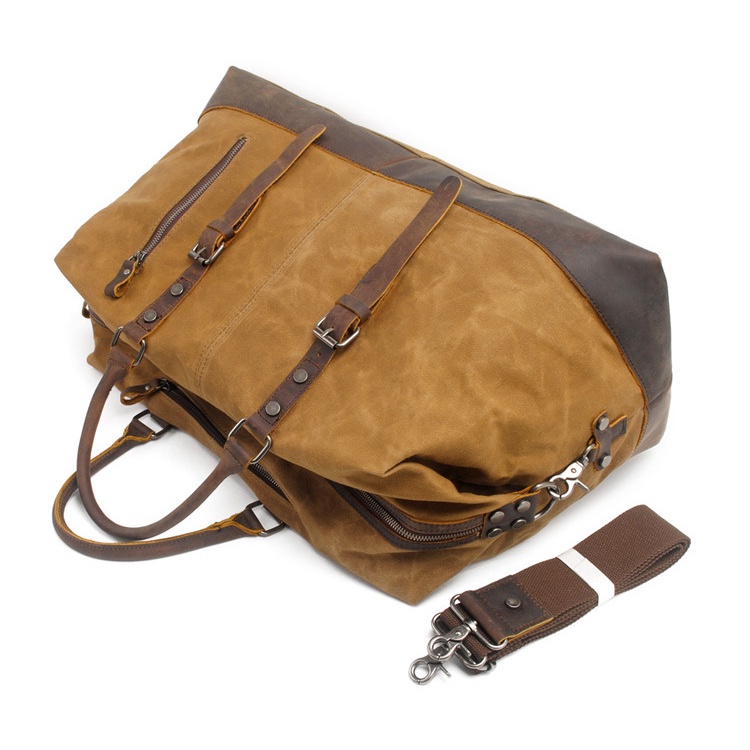 Túi Du Lịch Vải Canvas da bò thật  TT01 - DU MỤC ST0RE