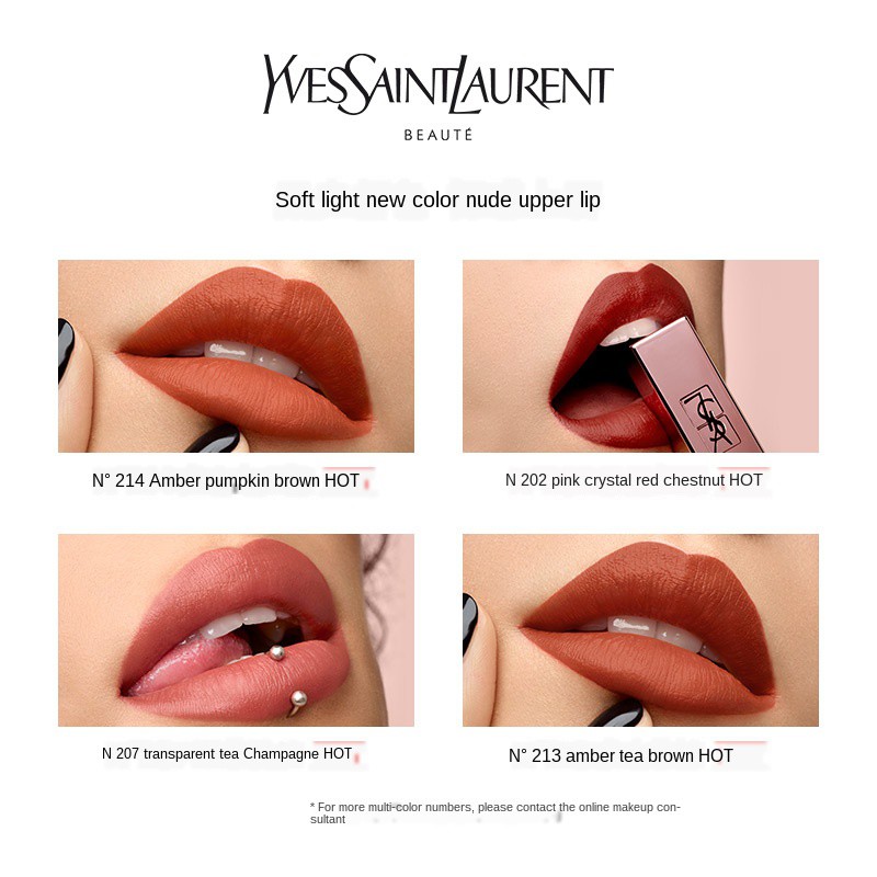 [Hàng mới về] Son môi YSL mềm mịn thích hợp cho mùa thu đông 202-203 - 204-207 - 211-214 - 215 | BigBuy360 - bigbuy360.vn