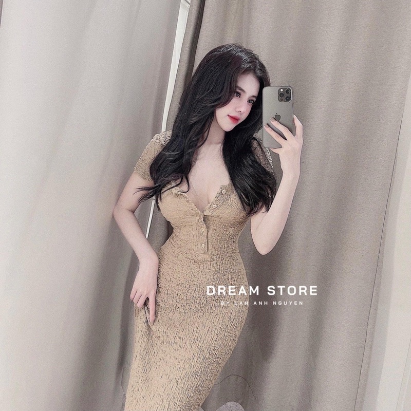Váy xốp dáng ôm có cổ💥Đầm body xốp nữ💥free ship | BigBuy360 - bigbuy360.vn