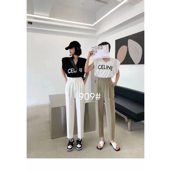 Quần baggy vải trơn chun sau hàng QCL1