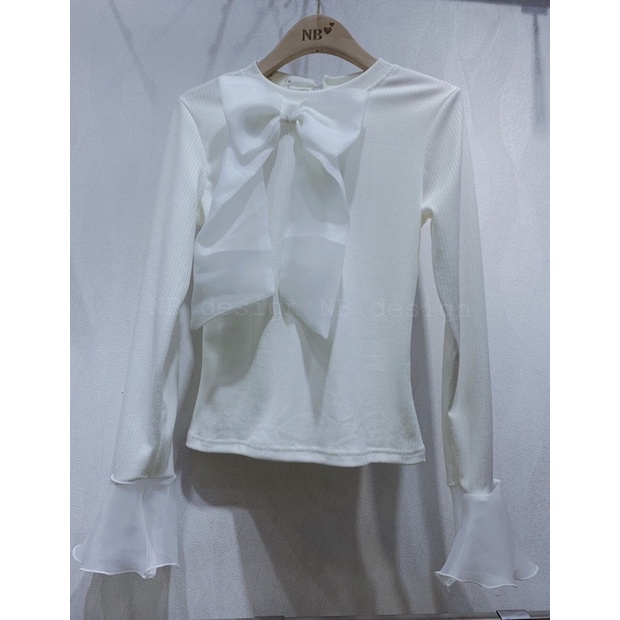 Áo len tiểu thư kèm nơ