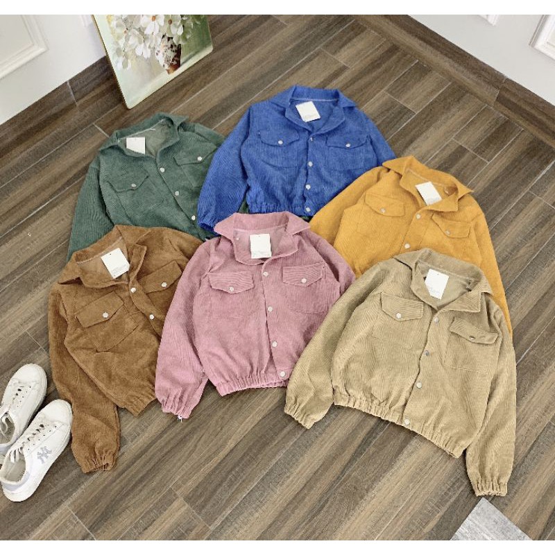 Áo khoác bomber nhung tăm cổ vest | BigBuy360 - bigbuy360.vn