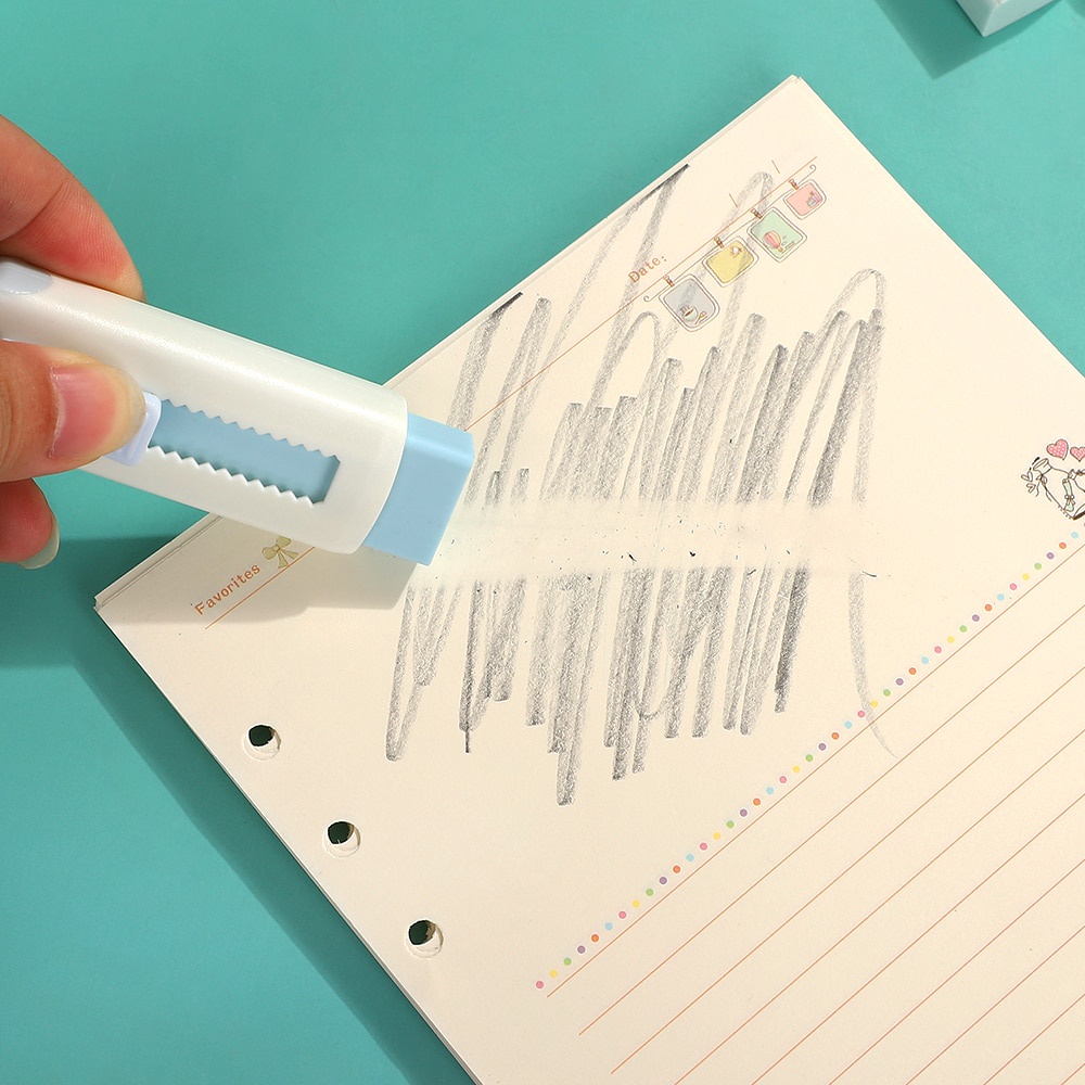 Gôm tẩy dạng kéo đẩy màu macaron thiết kế đơn giản sáng tạo