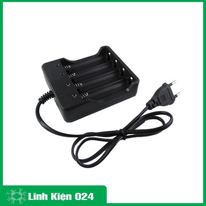 Bộ sạc pin đa năng 18650 4 pin 3.7-4.2V phích cắm tiện lợi có đèn báo