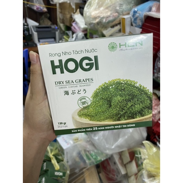 Hộp 6 Gói Rong Nho Tách Nước HOGI ( hộp 120gram)