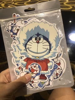 Set sticker doremon chống nước dán vali