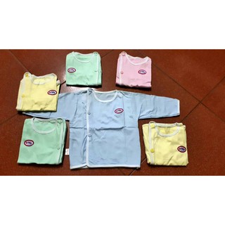 Áo sơ sinh Baby Born dài tay, cúc lệch, vải cotton dày đẹp
