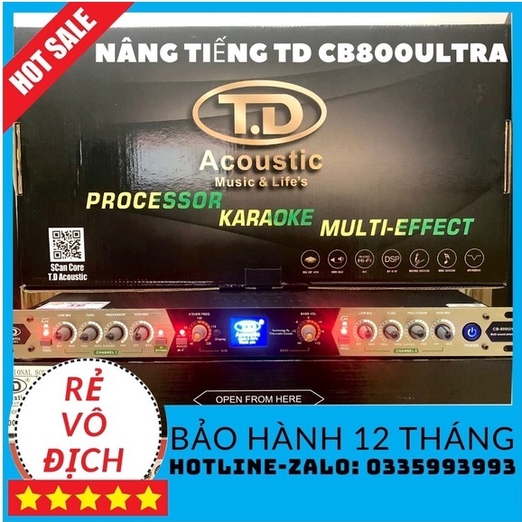 NNâng tiếng TD CB800 ultra, máy nâng tiếng âm thanh karaoke.(tặng 2 dây kết nối).