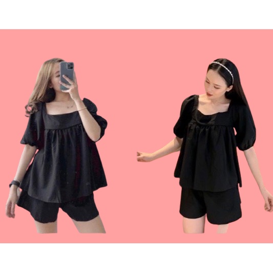 Set Babydoll Trắng Thắt Dây Lưng Bánh Bèo | BigBuy360 - bigbuy360.vn