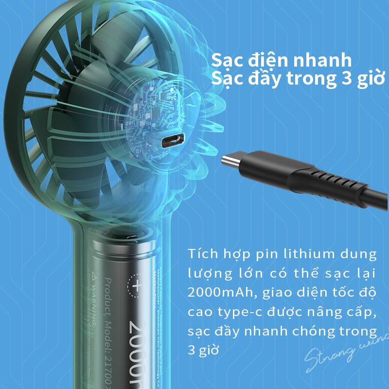 Quạt Mini JISULIFE Cầm Tay 2000 Mah Tiện Dụng | BigBuy360 - bigbuy360.vn