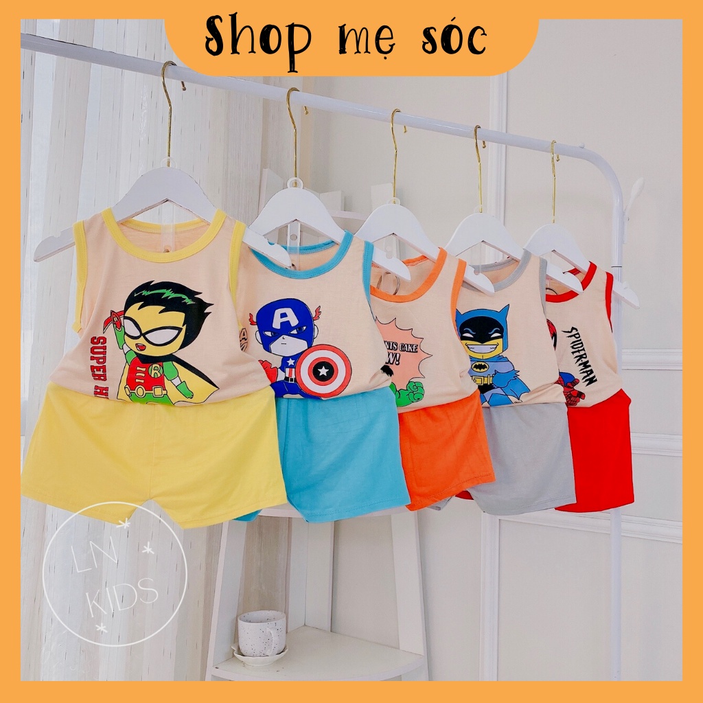 Bộ quần áo ba lỗ cho bé trai hình siêu nhân vui nhộn chất thun lạnh thoáng mát mesocshop