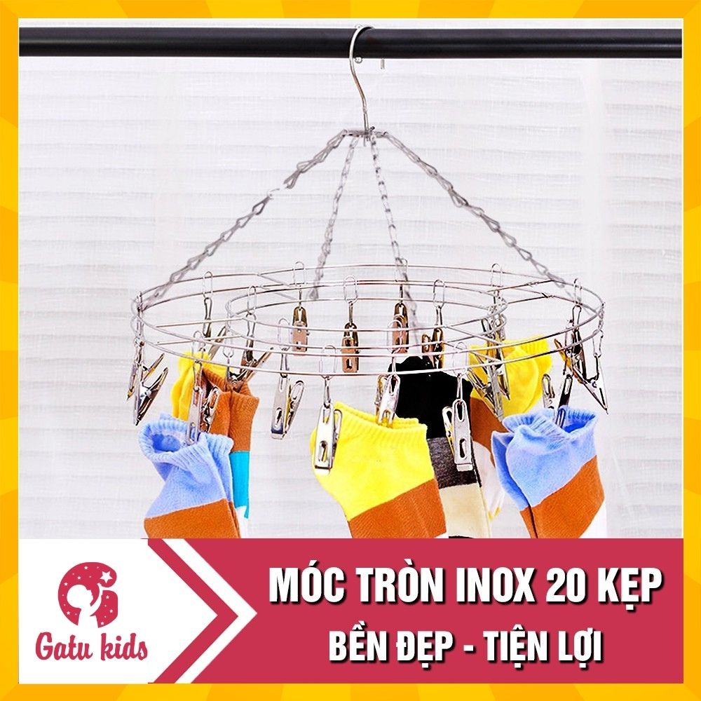 Móc tròn, móc chùm inox/nhựa phơi quần áo ( 20-32 móc)