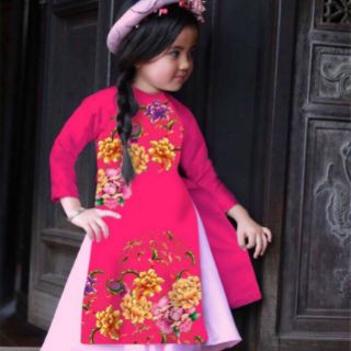 Áo dài cách tân hoa anh đào.
