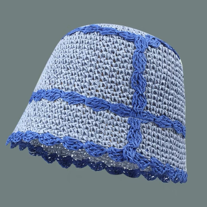 Mũ rơm MG STUDIO viền hoa kiểu dáng thời trang