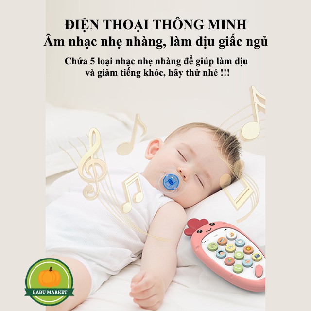 Đồ chơi điện thoại phát nhạc song ngữ Tiếng Anh và Tiếng Trung giúp bé kích thích phát triển khả năng âm nhạc