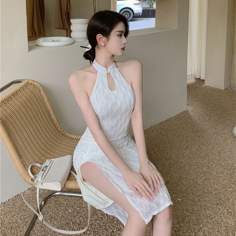 Đầm sườn xám cách tân kiểu dáng mùa hè thanh lịch cho nữ